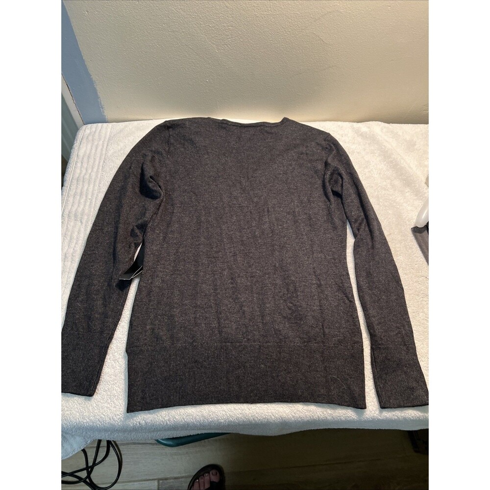 Tribal Sweater Womens Small Charcoal BlackV Neck Pullover Textured Trim Knit NWT - Picture 6 of 7